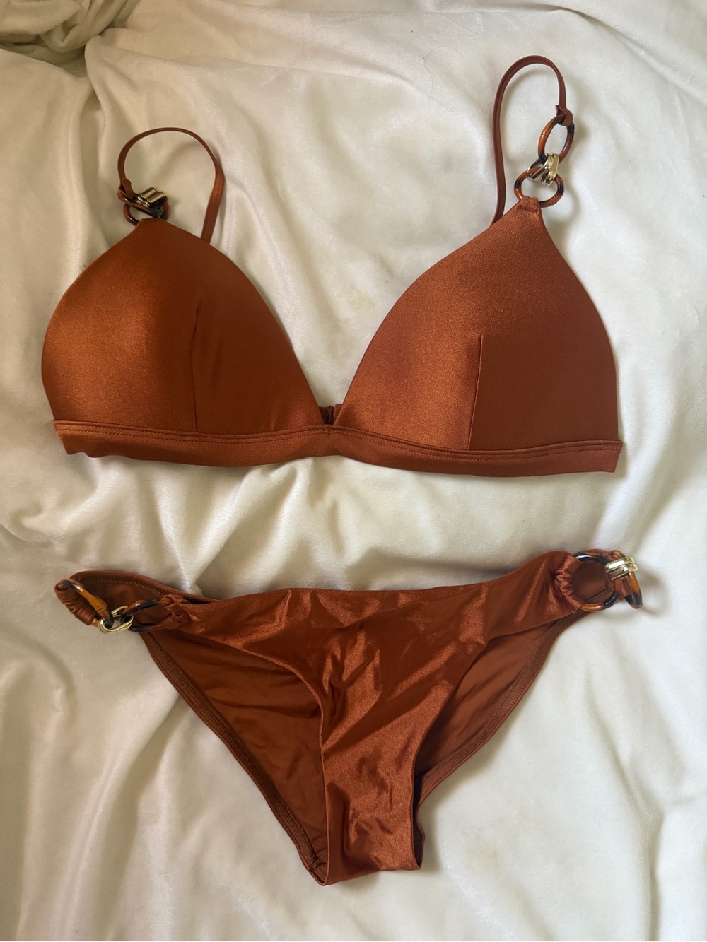 Zimmermann Copper 2 Piece Ring-Detail Bikini Set